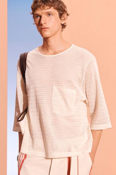 KNT T-SHIRT - Ecru by Zara - Image 3