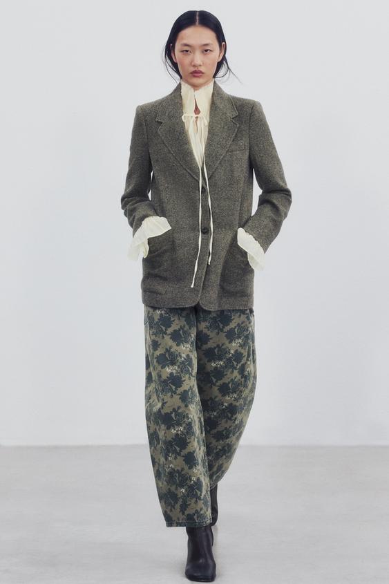 ZW COLLECTION STRAIGHT WOOL BLEND BLAZER - Beige marl by Zara - Image 0