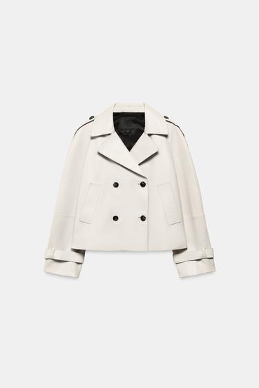 BLOUSON CUIR ZW COLLECTION ÉDITION LIMITÉE - Écru de Zara - Image 6