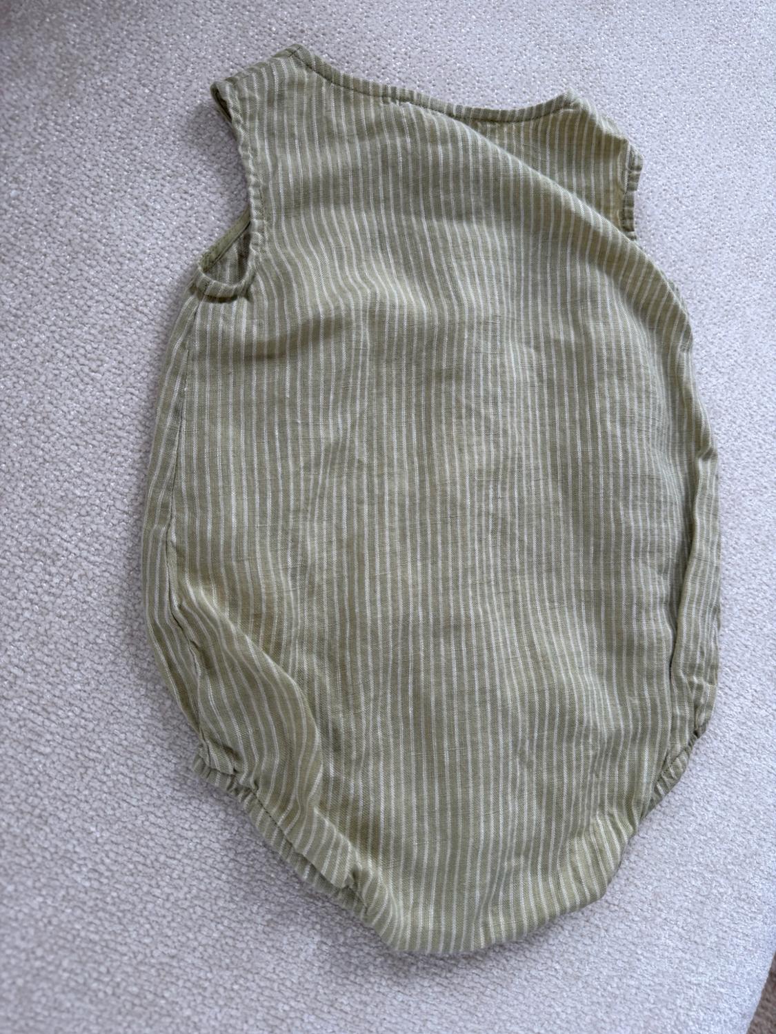 100% STRIPED LINEN ROMPER - Image 6