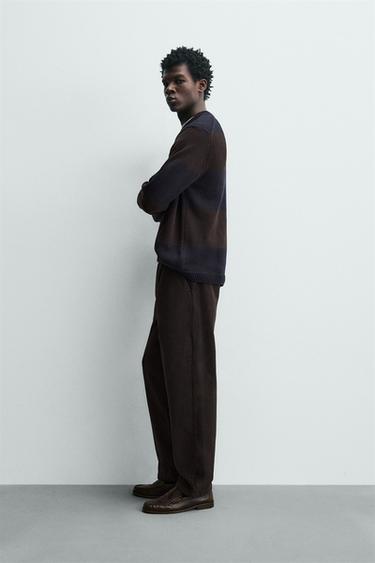 PANTALON STRAIGHT FIT À PLIS - Marron de Zara - Image 3
