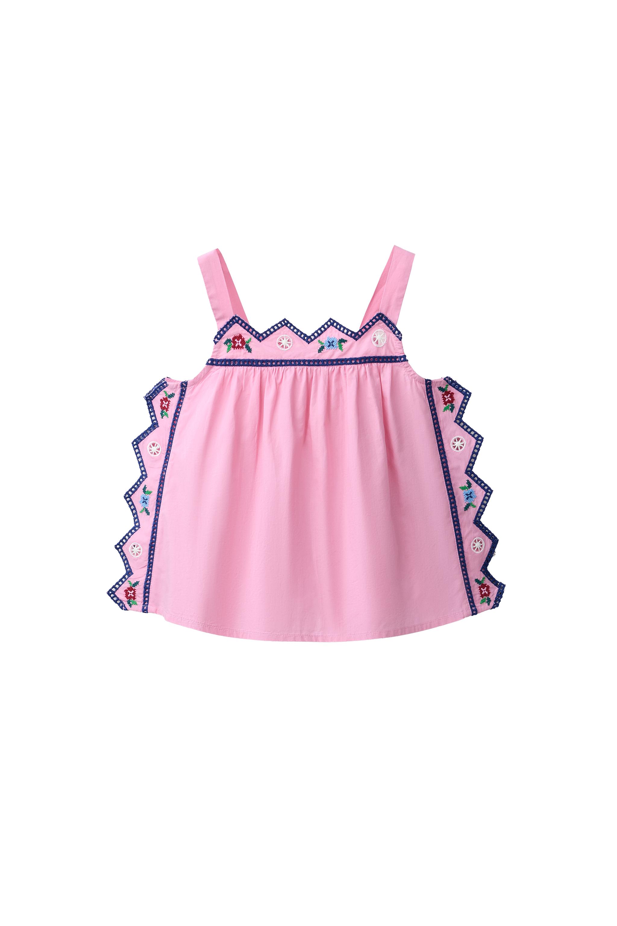 ZIGZAG EMBROIDERED TOP - Strawberry | ZARA United States