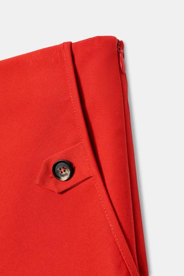 JUPE ASYMÉTRIQUE À POCHES ZW COLLECTION - Rouge de Zara - Image 12