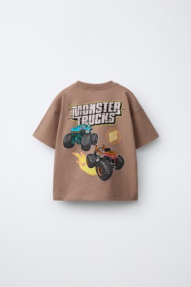 HOT WHEELS™ MATTEL MONSTER TRUCK PRINT T-SHIRT - Light brown by Zara
