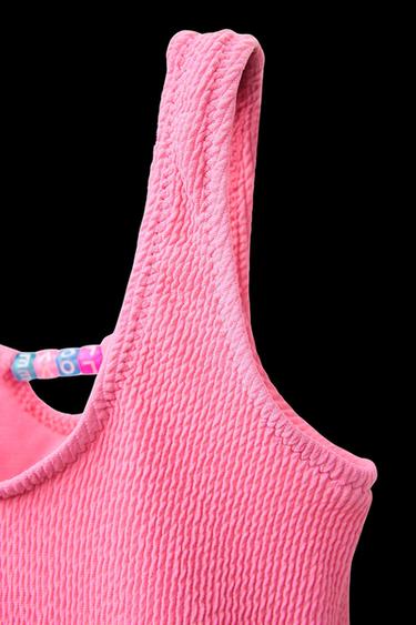 AGES 2-6/ BEADED SWIMSUIT - Fuchsia by Zara