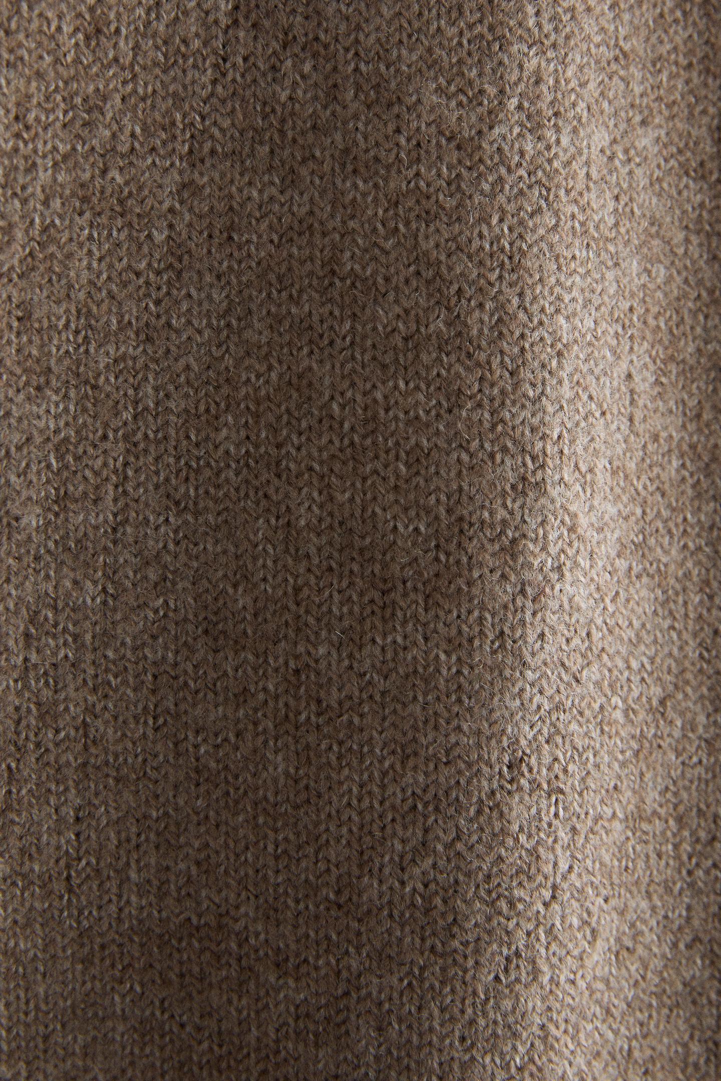 Женский свитер Zara Round Neck, цвет: Коричневый / Серо-коричневый — фото 4