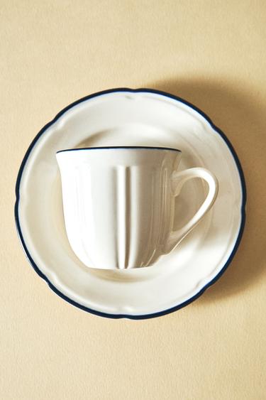 TASSE À CAFÉ ET SOUCOUPE BORD CONTRASTANT - Bleu de Zara - Image 5