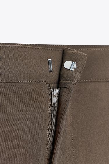 Zara CARGO SKORT - Dark brown