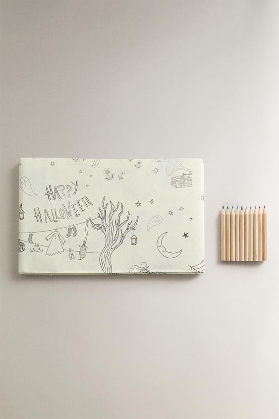 NAPPE ENFANT PAPIER COLORIAGE HALLOWEEN (ENSEMBLE DE 10 CRAYONS) - Multicolore de Zara - Image 0