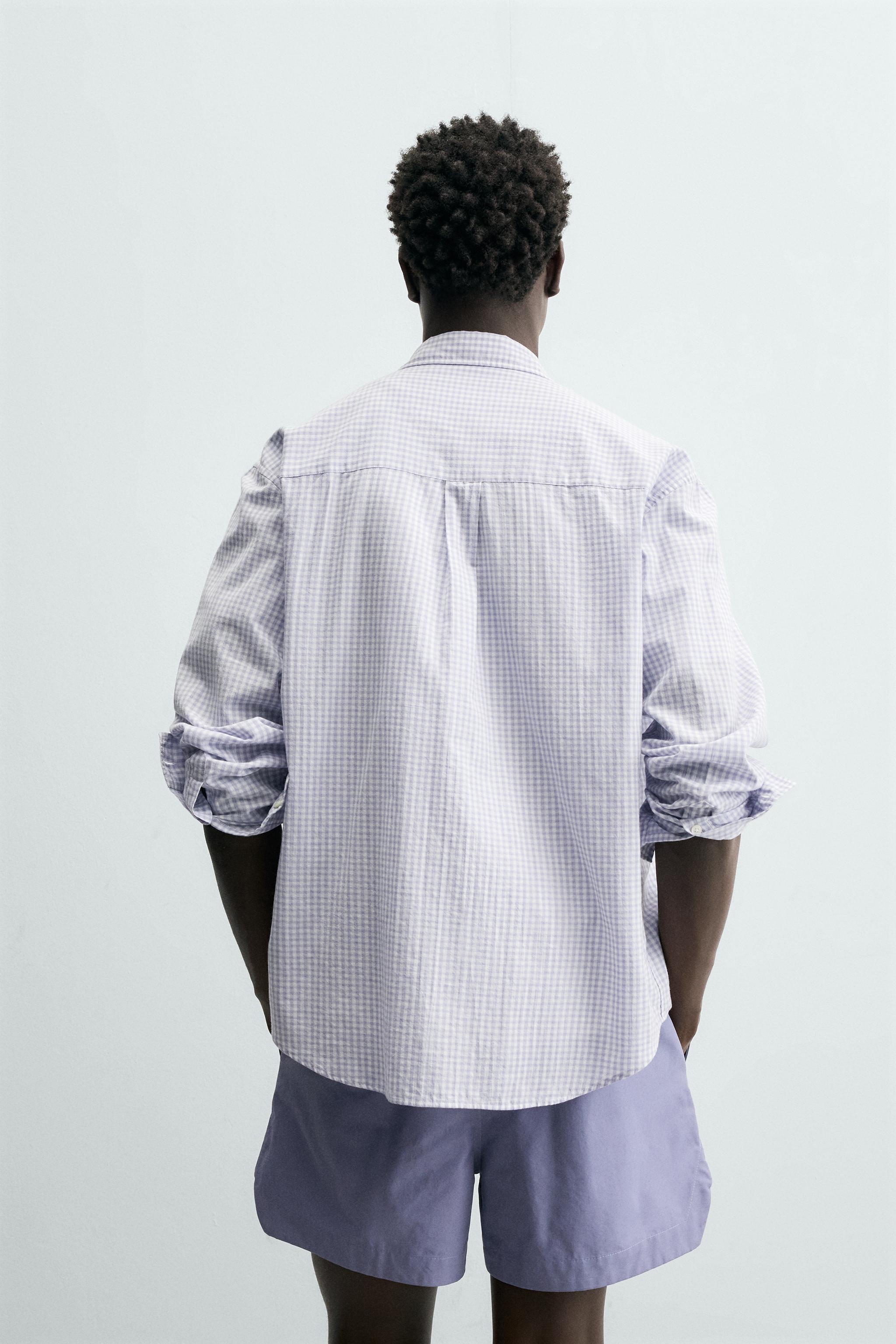 Мужские рубашки Zara REGULAR FIT PLAID SHIRT — фото 3