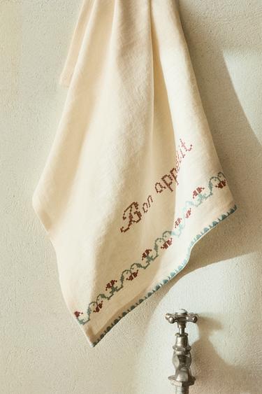 TORCHON DE CUISINE LIN TEXTE FRANÇAIS - Grenat de Zara - Image 5