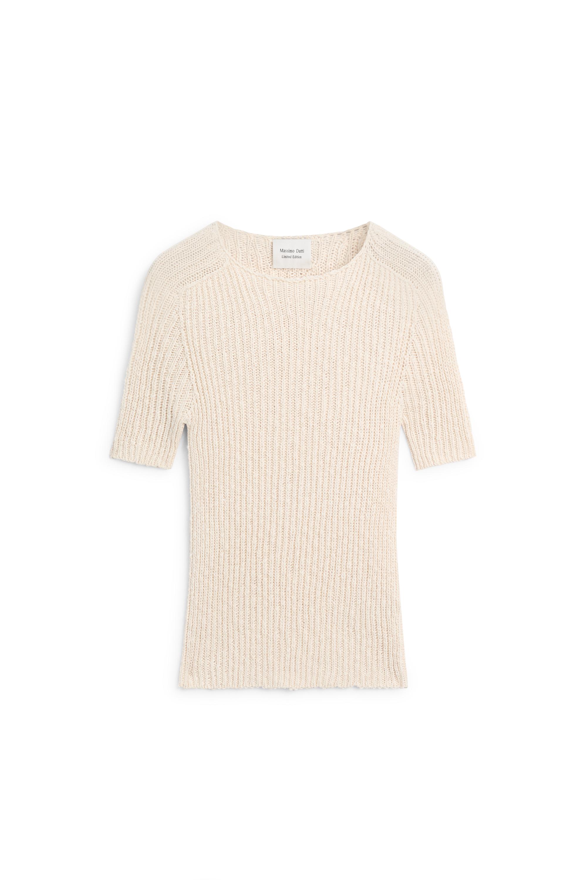 Linen blend textured knit sweater - LIMITED EDITION