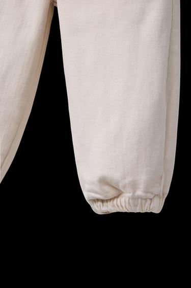 STRETCH TWILL JOGGERS - Ecru by Zara