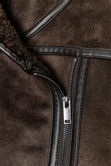BLOUSON DOUBLE FACE ZW COLLECTION - Marron foncé de Zara - Image 7