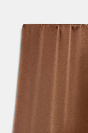 JUPE MI-LONGUE SATINÉE - Caramel de Zara - Image 8