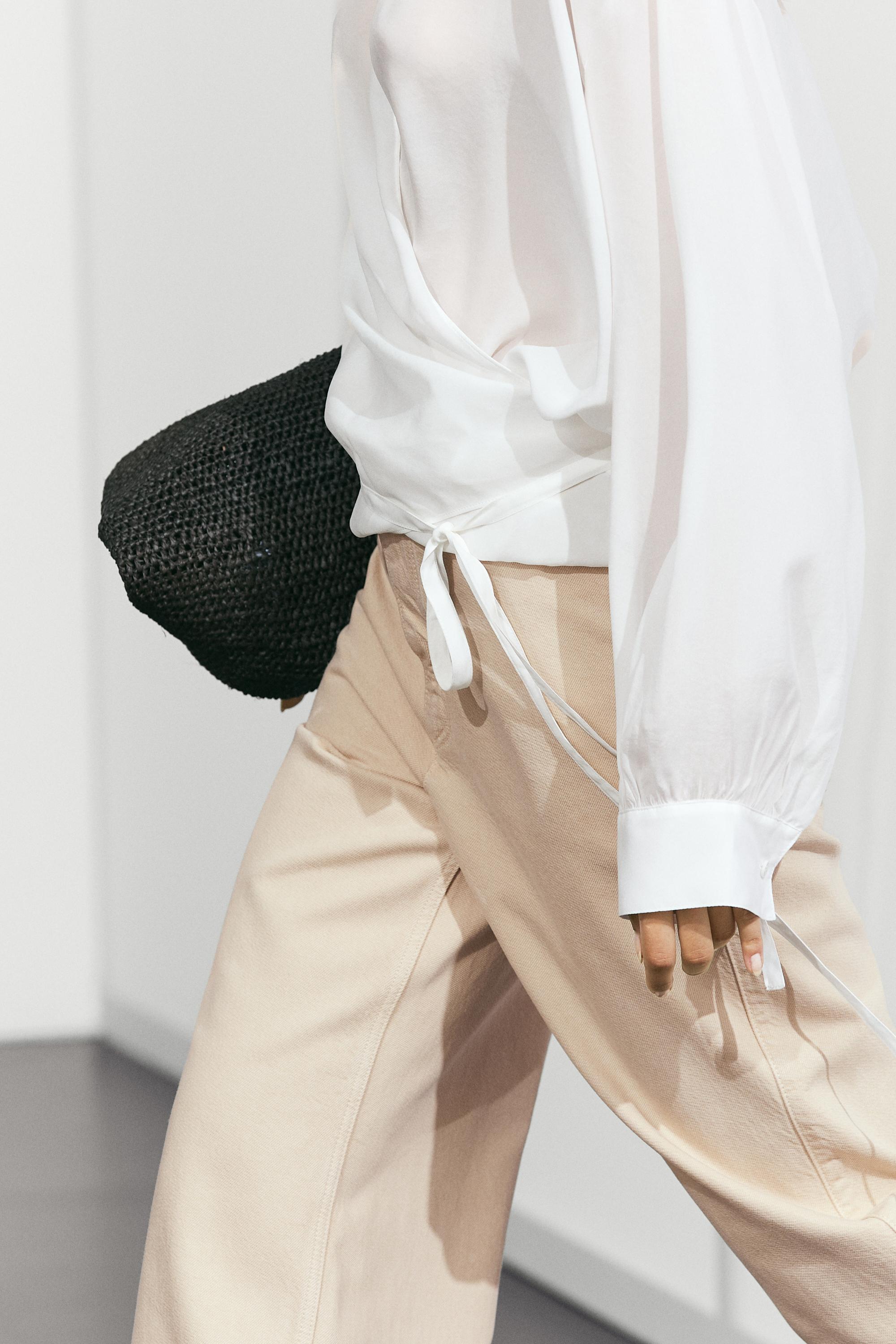 Flowing wrap blouse