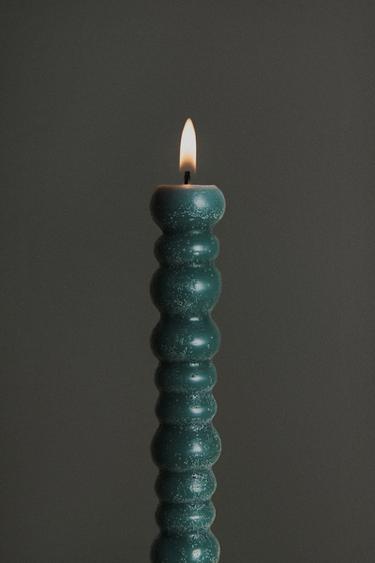 SET OF DECORATIVE WAVY CANDLES (SET OF 2) - Light blue by Zara