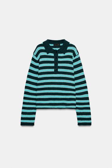 Zara STRIPED KNIT JUMPER - Multicolored