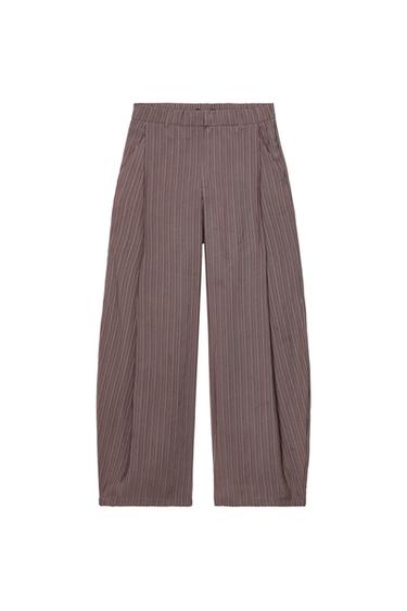 PANTALÓN FLUIDO PLIEGUES - marron-vison de Zara