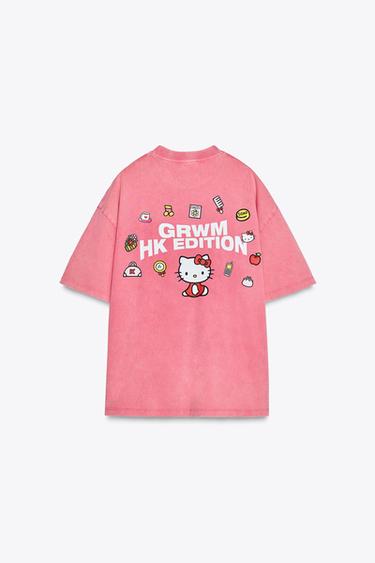 Zara HELLO KITTY © 2025 SANRIO WASHED EFFECT T-SHIRT - Pink