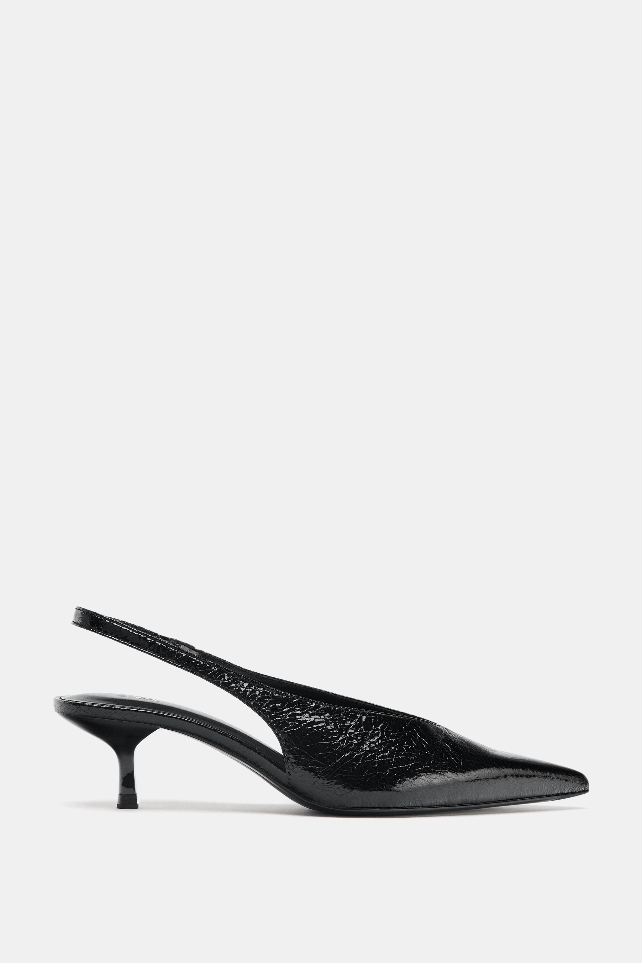 【美品】ZARA デコレーションスリングバックハイヒール　ホワイト　37 ZARA デコレーション スリングバックハイヒール 白 サイズ37