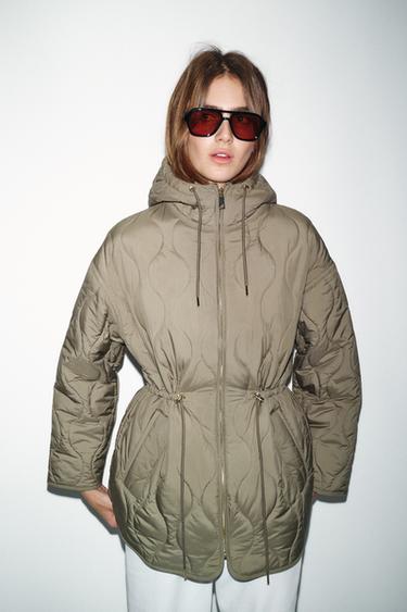 XHUP ME MBUSHJE ME KAPUÇ WATER REPELLENT - Kaki nga Zara