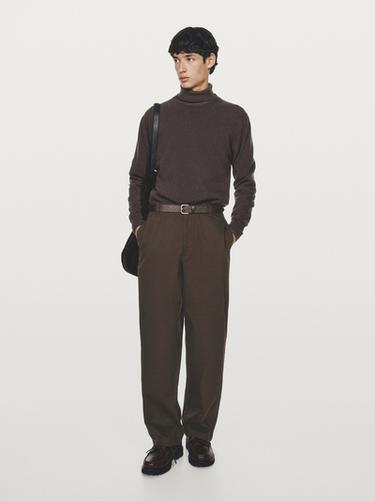 Zara Wool blend crew neck sweater - Light whiskey