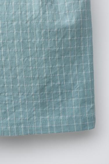 SHORT À CARREAUX ET BOUTONS - Bleu clair de Zara - Image 3