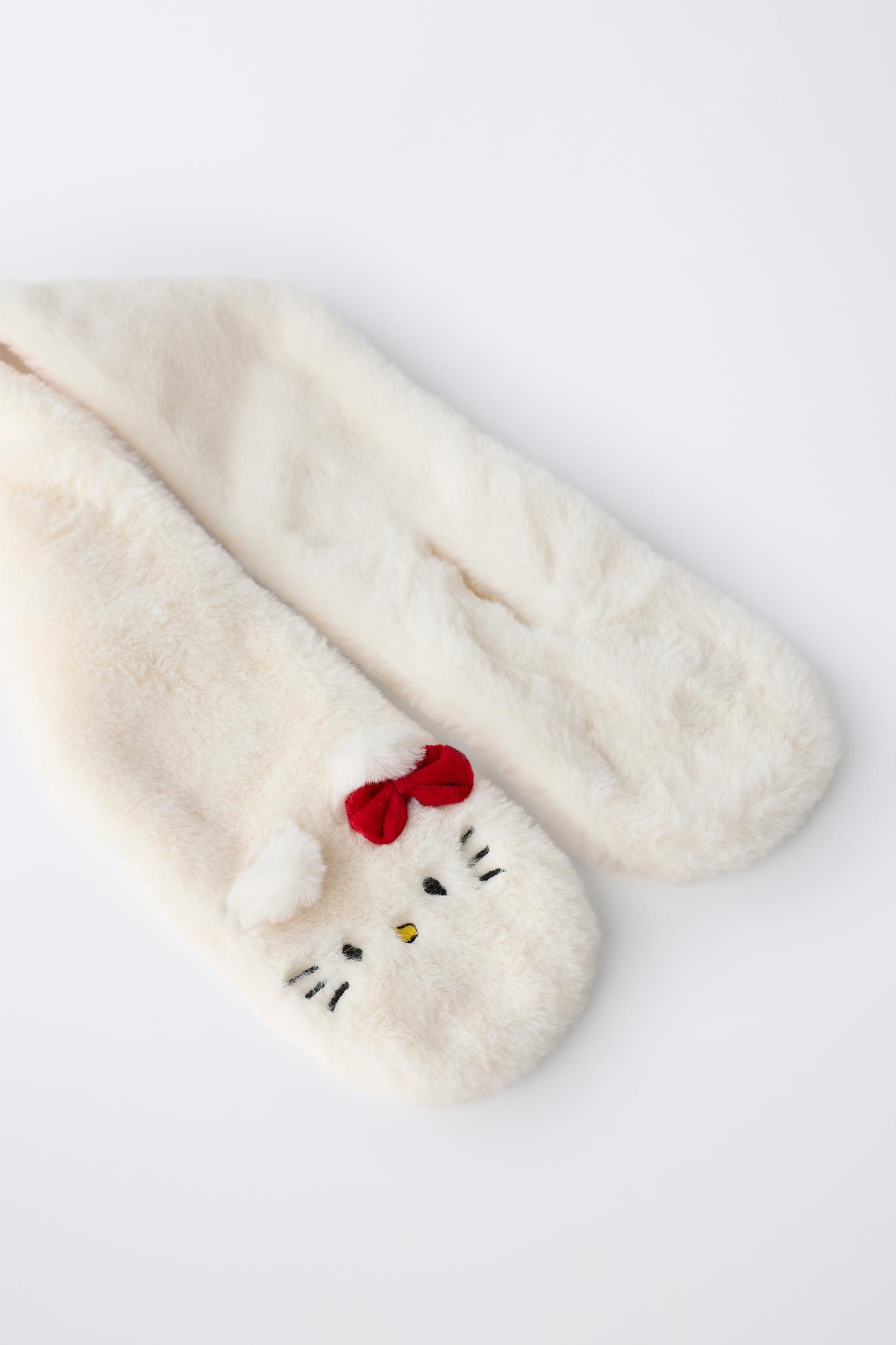 Детский шарф Zara Hello Kitty © Sanrio Faux Fur, цвет: Экрю — фото 3