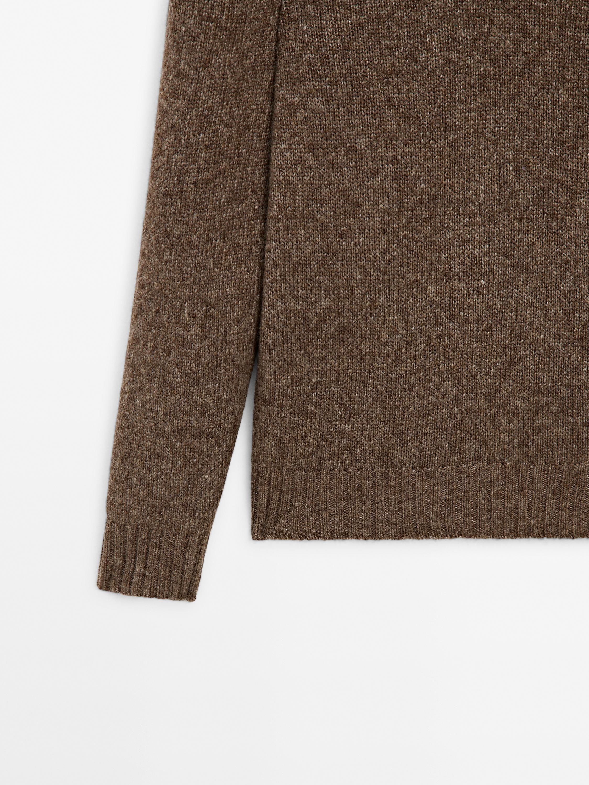 Merino wool blend knit sweater - brown vigore | ZARA United