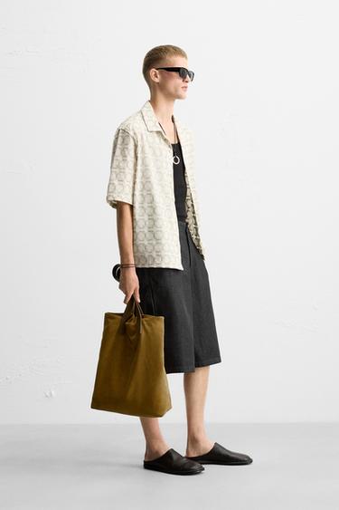 GEOMETRIC EMBROIDERED SHIRT - Beige by Zara - Image 5