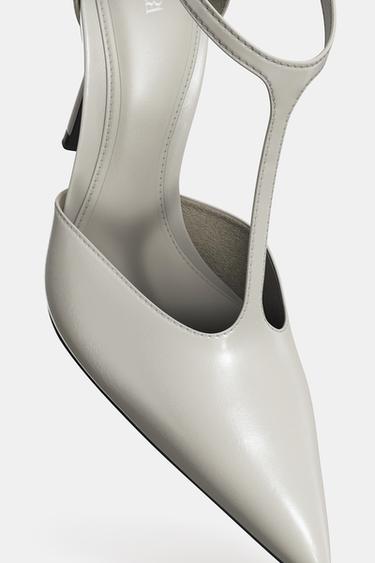 CHAUSSURES À TALONS À BRIDES - Gris clair de Zara - Image 5