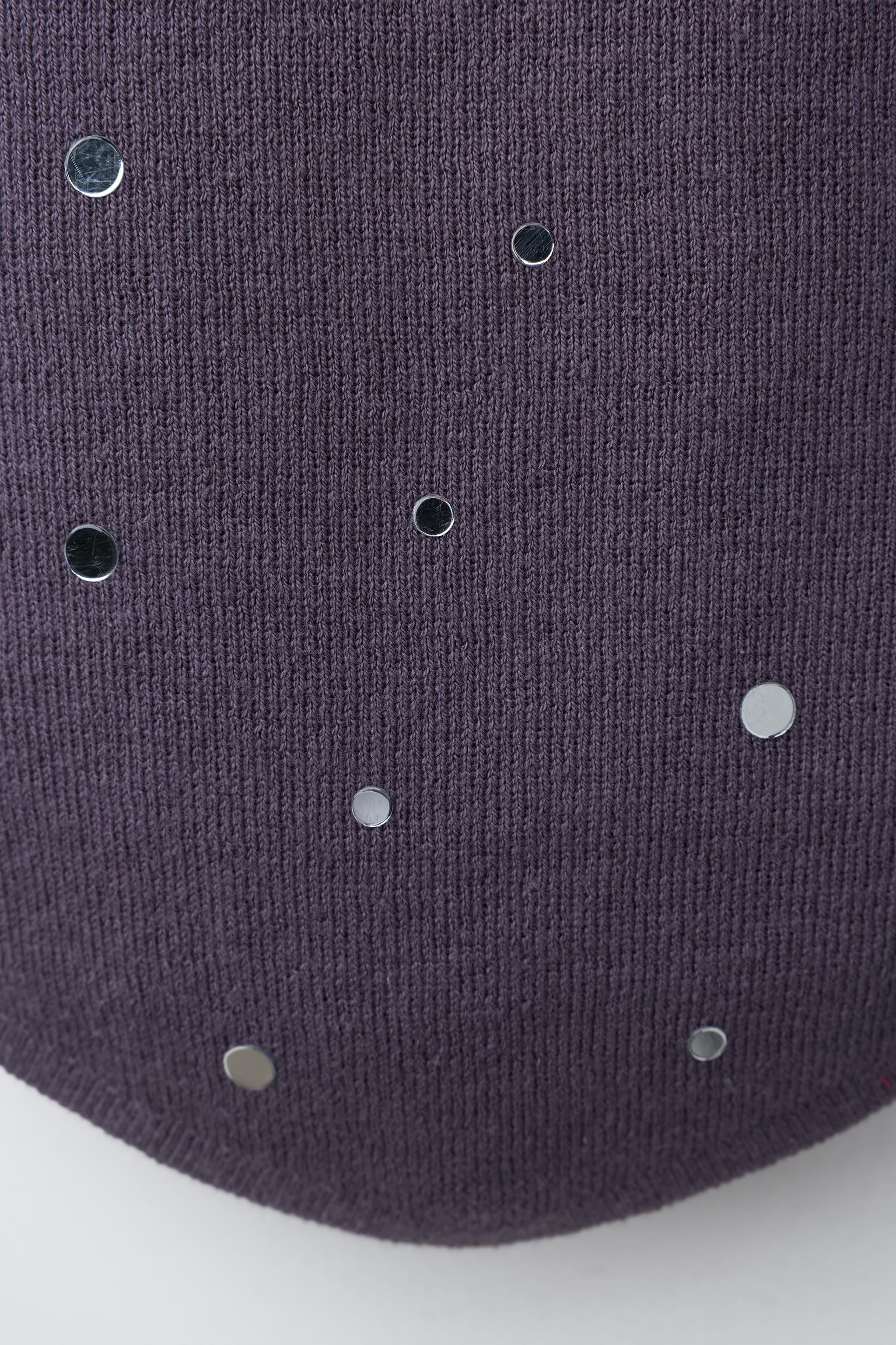 MIRROR EMBELLISHED KNIT TOP