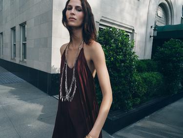 ZW COLLECTION LONG SATIN DRESS - Burgundy by Zara - Image 10