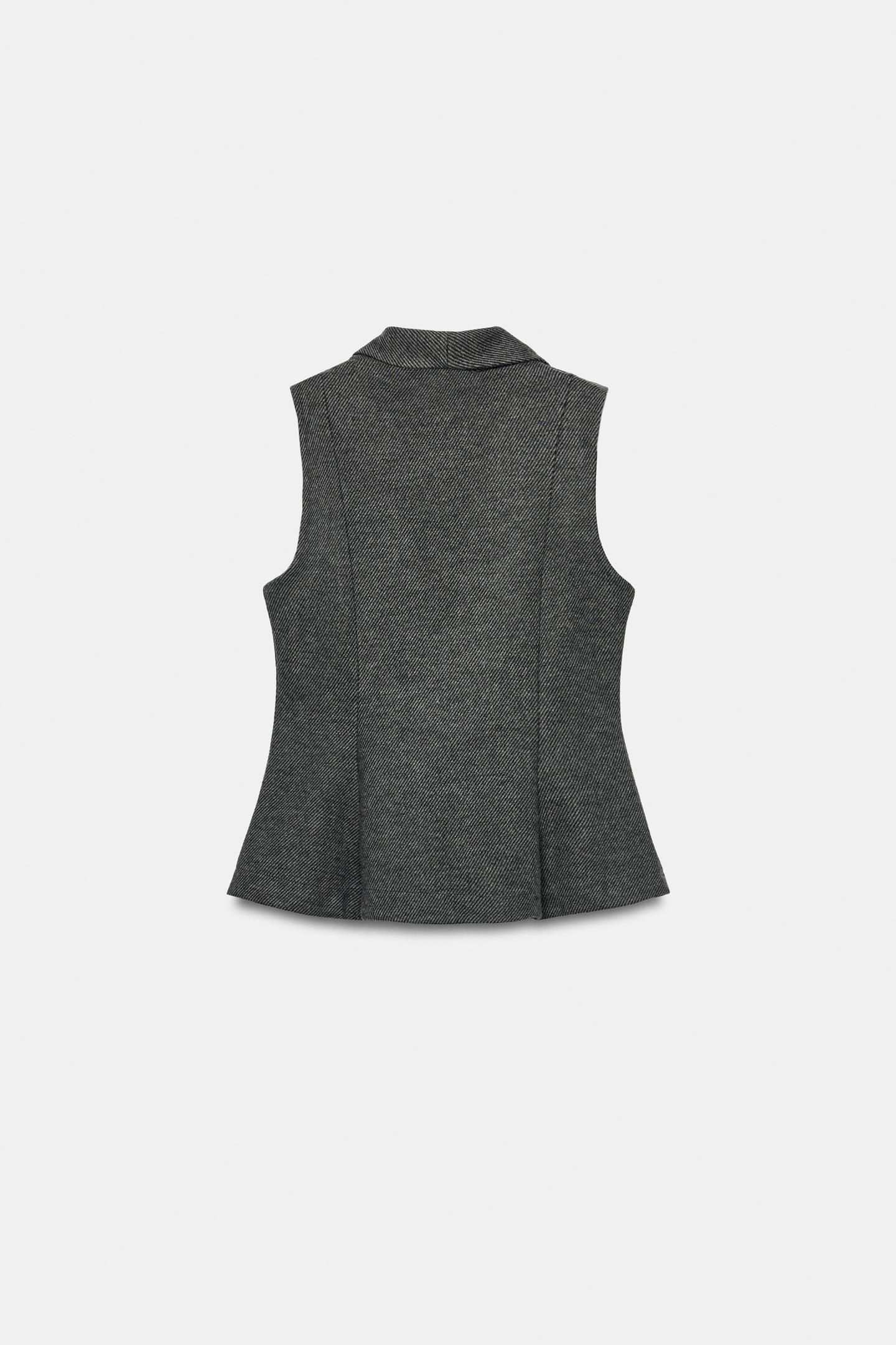 Женский жилет Zara Peplum Vest, цвет: Серый — фото 7