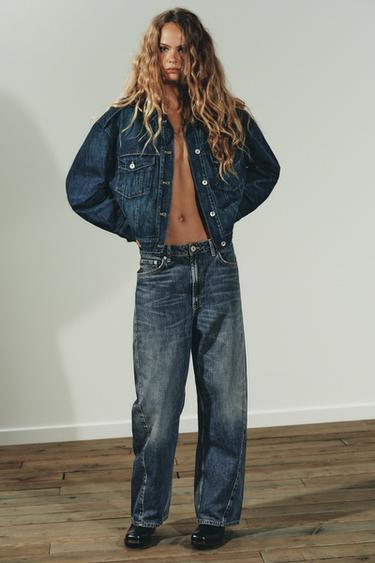 JEANS TRF BAGGY BARREL TIRO MEDIO - Azul de Zara