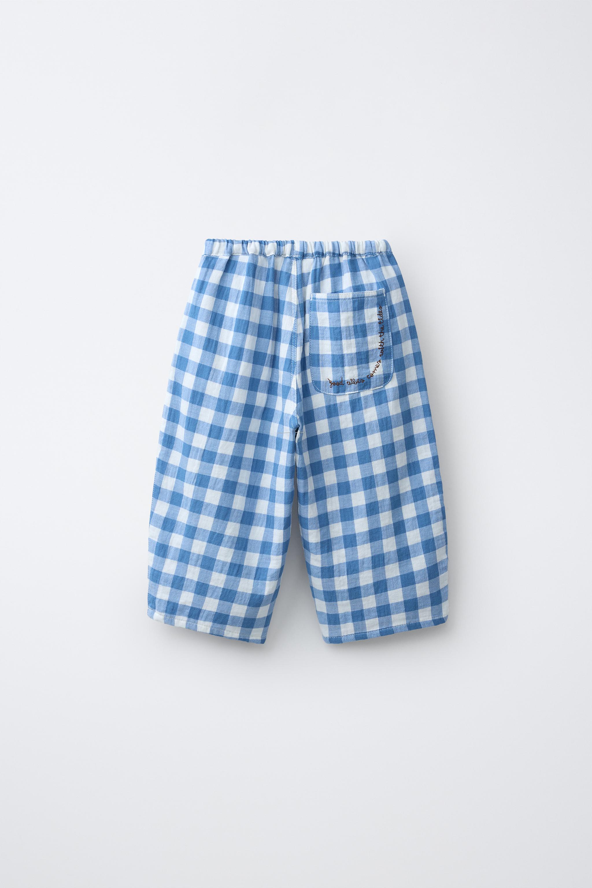 PANTALON TEXTURÉ À CARREAUX VICHY