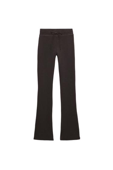 Zara WASHED EFFECT FLARE PANTS - Brown