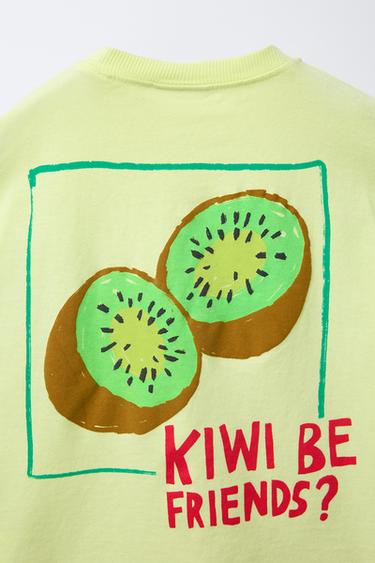 T-SHIRT IMPRIMÉ FRUITS - Jaune de Zara - Image 3