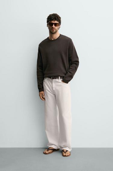 PULL STRUCTURÉ EN COTON - Chocolat de Zara