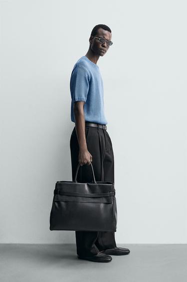 RELAXED FIT KNIT T-SHIRT - Blue by Zara - Image 3