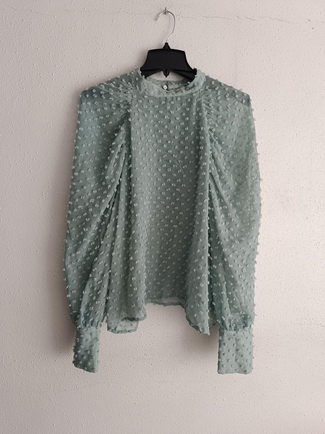 SEMI-SHEER TEXTURED BLOUSE