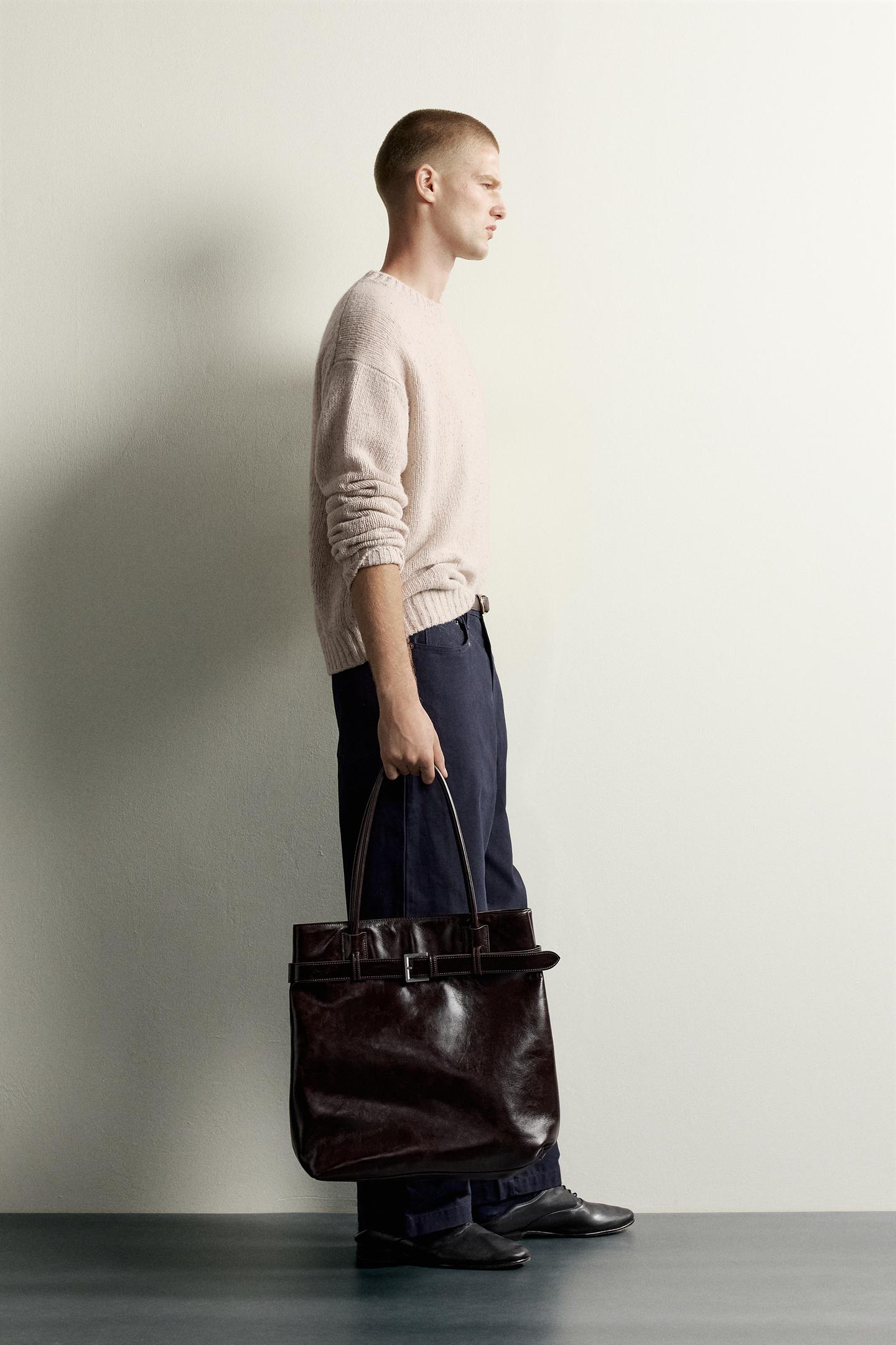 Мужской свитер Zara Wool Blend Botonato, цвет: Экрю — фото 4