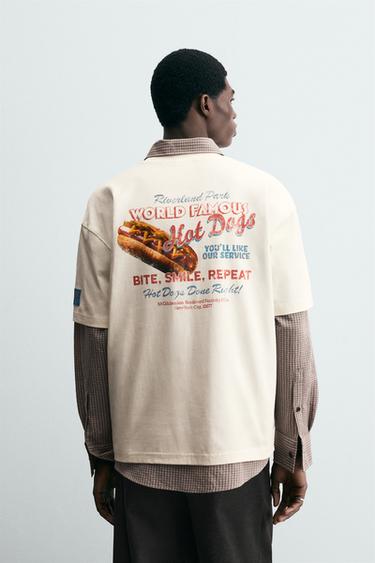 CONTRAST PRINT T-SHIRT - Oyster-white by Zara