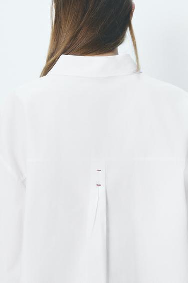 CONTRAST OVERSIZE POPLIN SHIRT - White by Zara