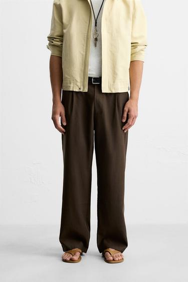 RELAXED FIT FLOWING TROUSERS - Chocolate by Zara - Image 1