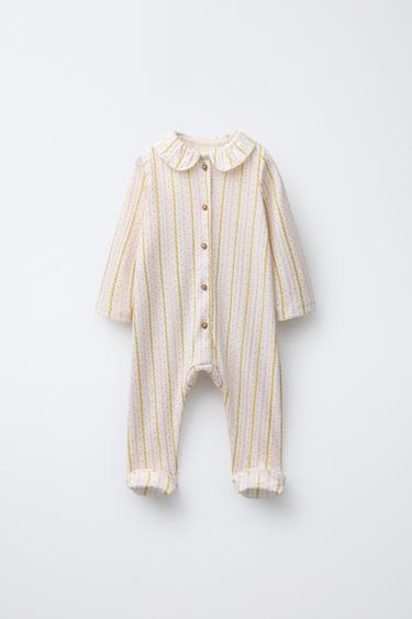 FLORAL PRINT SLEEPSUIT WITH CONVERTIBLE FOOT - Ecru by Zara
