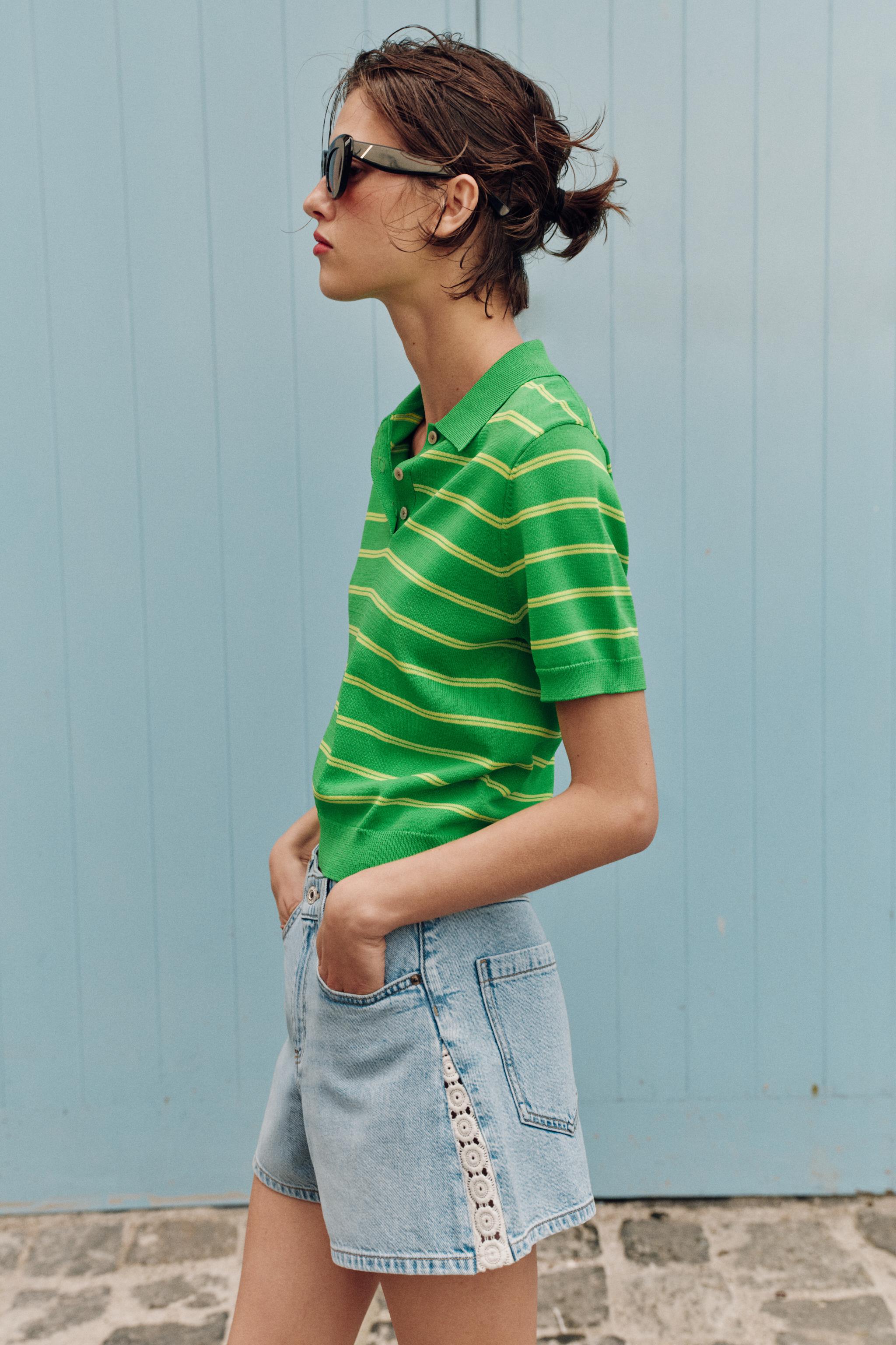 STRIPED SHORT SLEEVE KNIT POLO