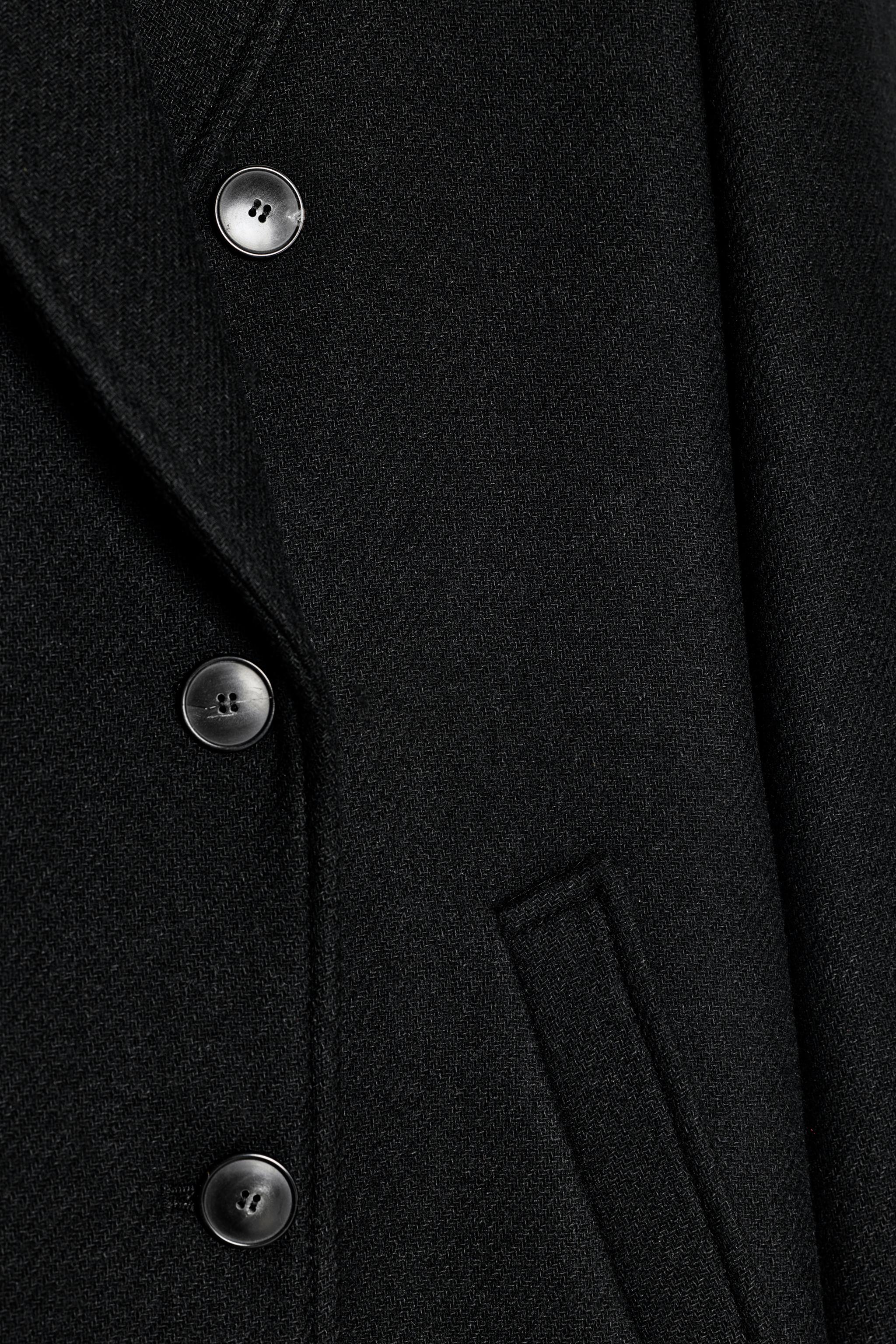 ロング丈ダブルブレストコート - ブラック | ZARA Japan / 日本