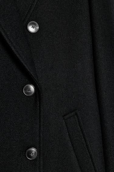 MANTEAU LONG À BOUTONNAGE CROISÉ - Noir de Zara - Image 9
